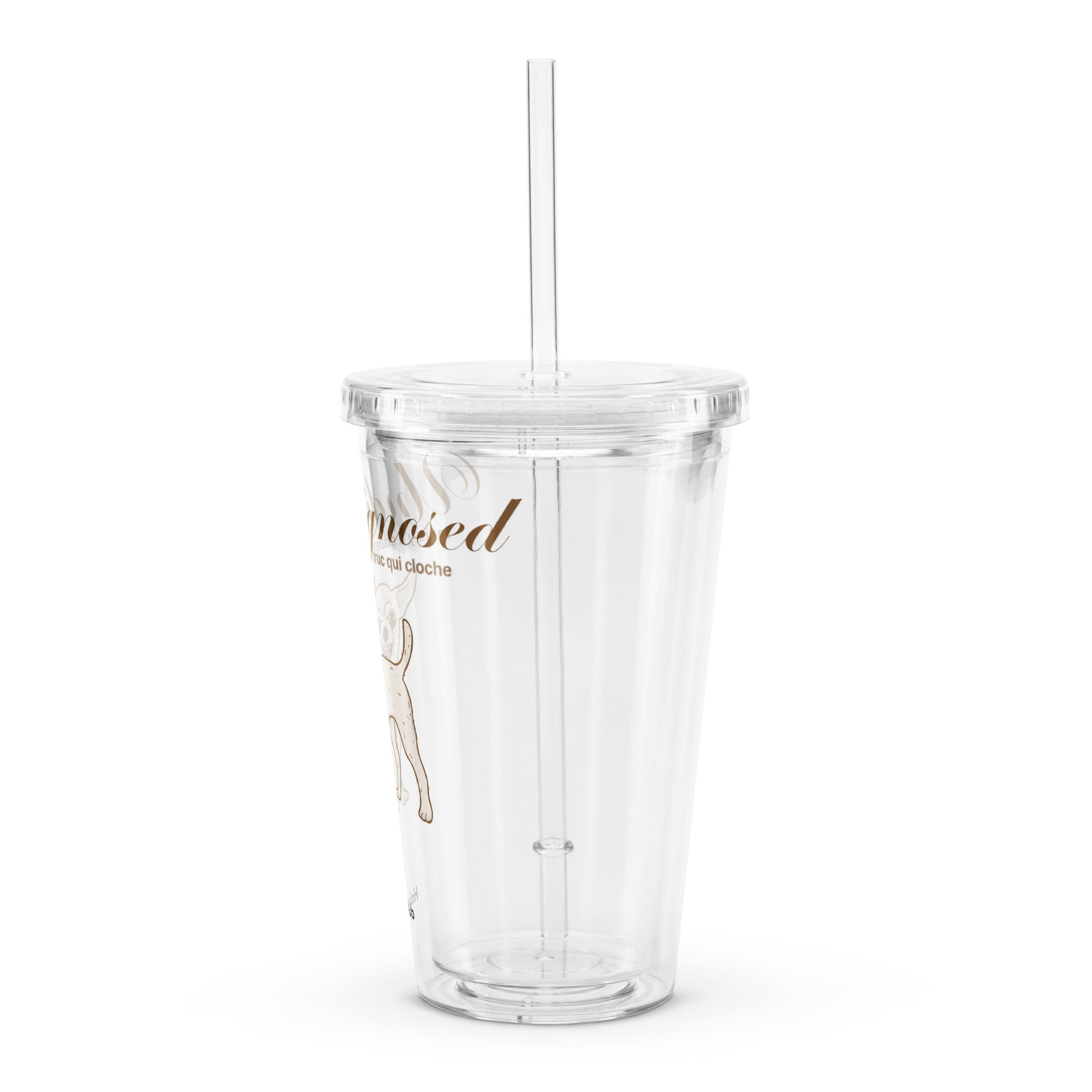 Gobelet en plastique transparent - À remplir de ce que tu veux. Sauf de jugements.