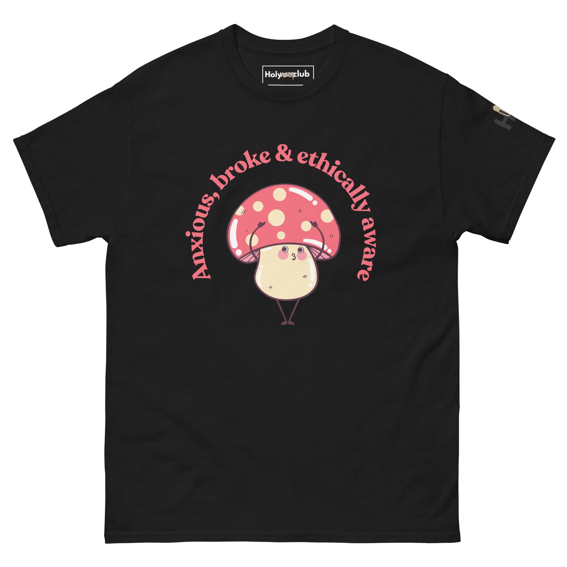 T-shirt unisexe coton bio engagé – Slogan Make mental health sexy again – Holy Mess Club T-shirt unisexe coton bio éthique – Slogan Trop doux pour ce monde – Holy Mess Club T-shirt éthique et sarcastique – Slogan Féministe flinguée & full of snacks – Holy