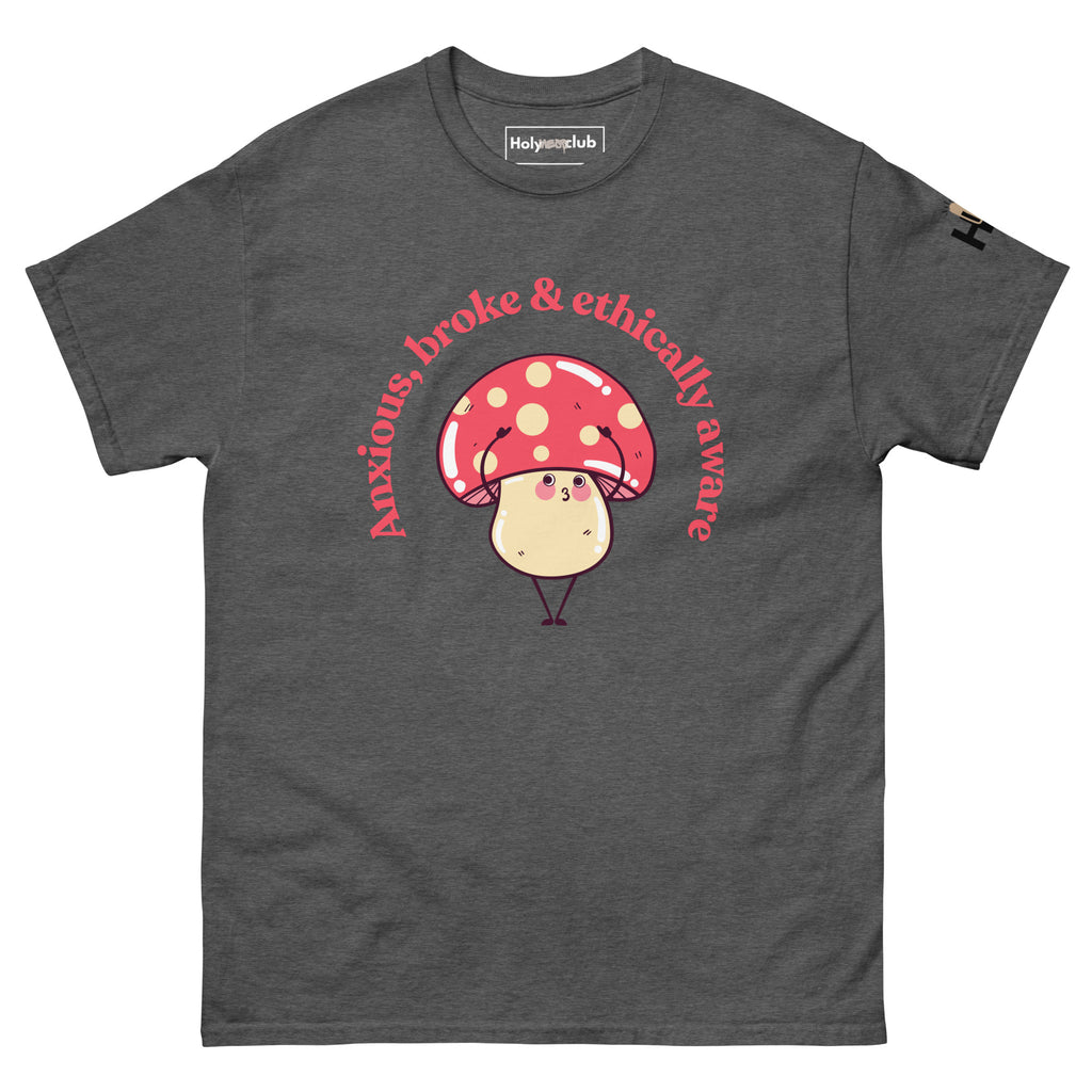 T-shirt unisexe coton bio engagé – Slogan Make mental health sexy again – Holy Mess Club T-shirt unisexe coton bio éthique – Slogan Trop doux pour ce monde – Holy Mess Club T-shirt éthique et sarcastique – Slogan Féministe flinguée & full of snacks – Holy