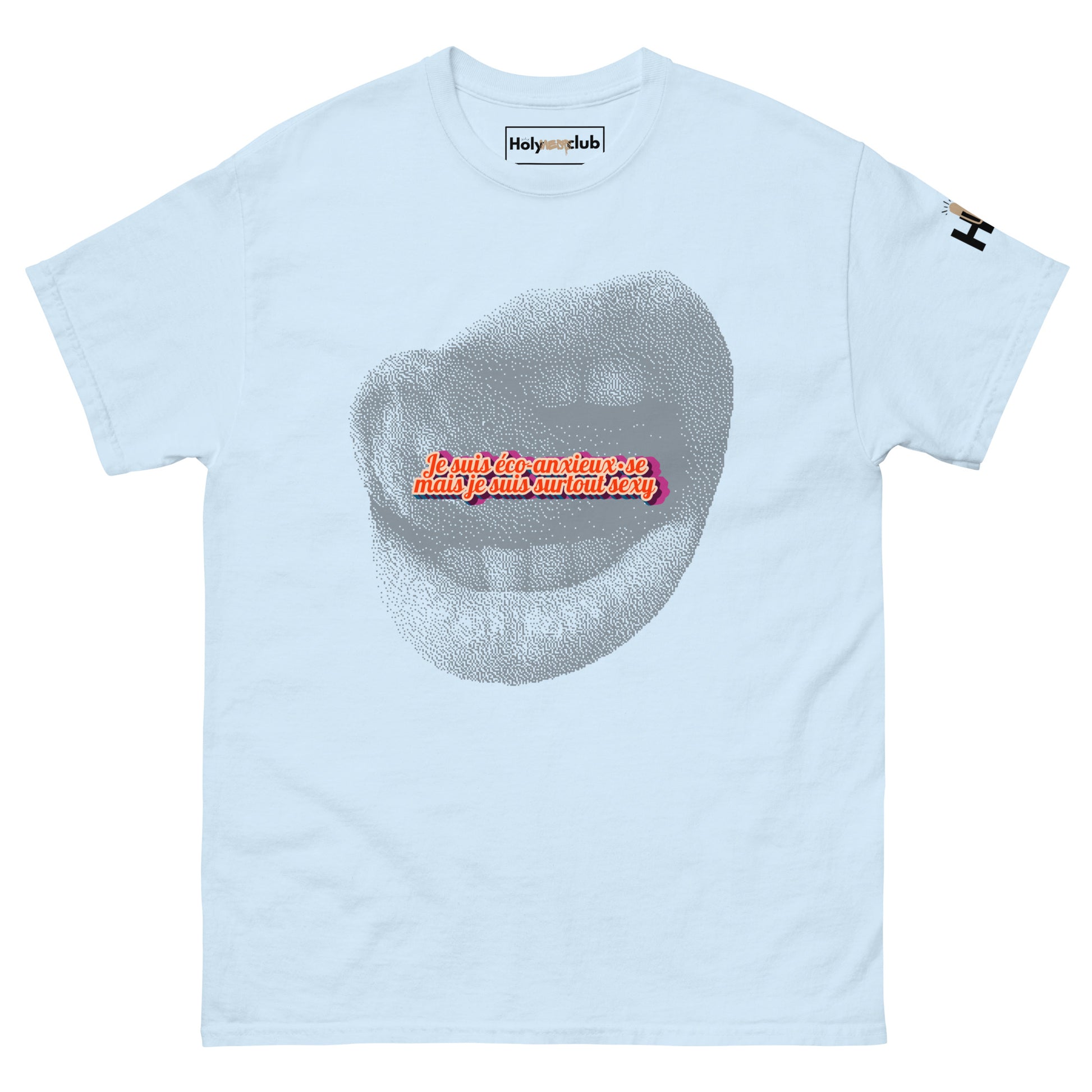 T-shirt unisexe coton bio engagé – Slogan Make mental health sexy again – Holy Mess Club T-shirt unisexe coton bio éthique – Slogan Trop doux pour ce monde – Holy Mess Club T-shirt éthique et sarcastique – Slogan Féministe flinguée & full of snacks – Holy