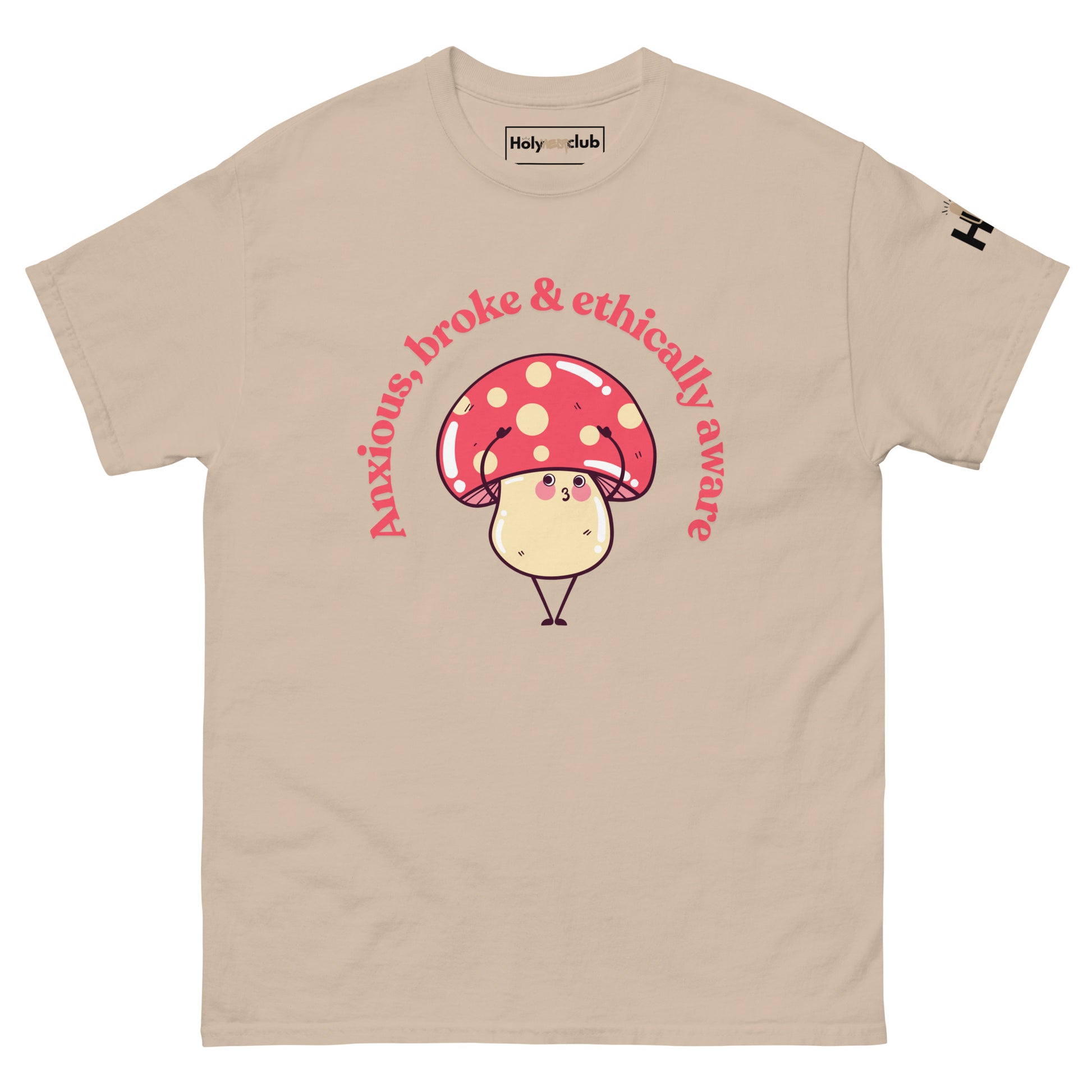 T-shirt unisexe coton bio engagé – Slogan Make mental health sexy again – Holy Mess Club T-shirt unisexe coton bio éthique – Slogan Trop doux pour ce monde – Holy Mess Club T-shirt éthique et sarcastique – Slogan Féministe flinguée & full of snacks – Holy