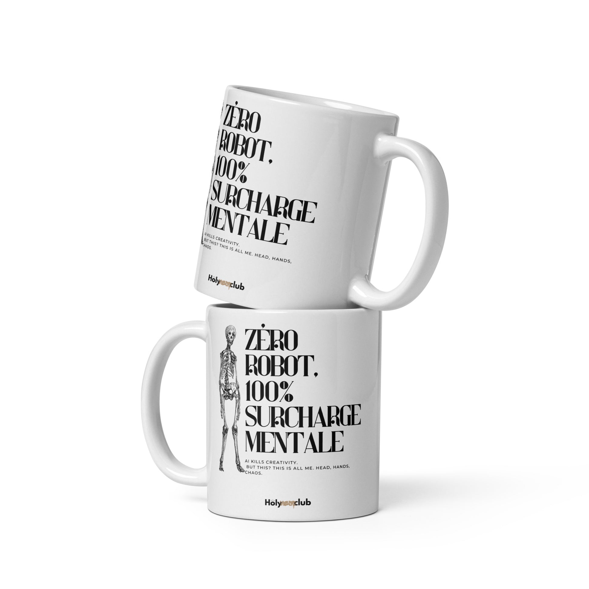 Mug Blanc Brillant - Pour tou·tes celles et ceux qui boivent chaud et pensent clair.