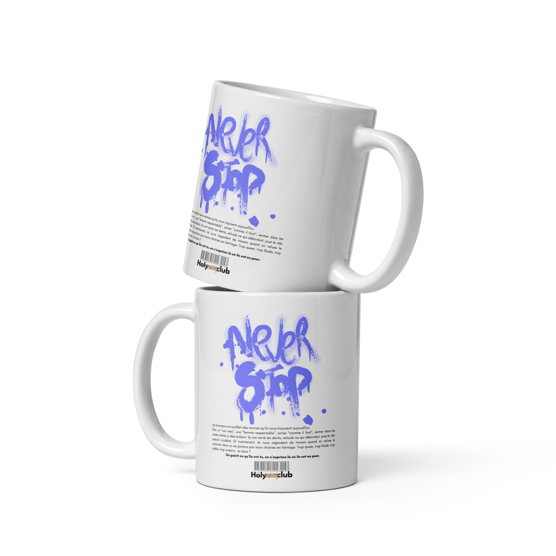 Mug Blanc Brillant - Pour tou·tes celles et ceux qui boivent chaud et pensent clair.