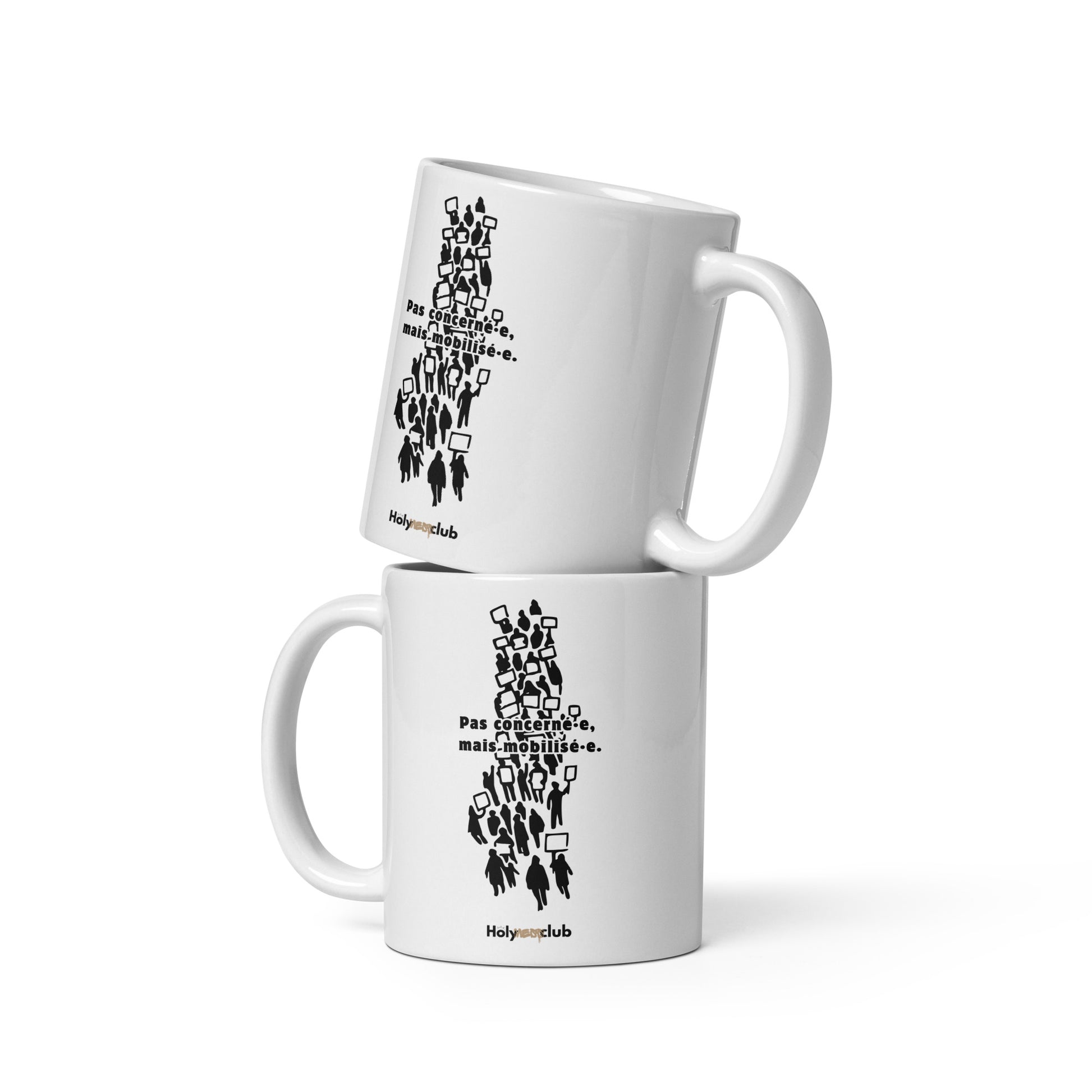 Mug Blanc Brillant - Pour tou·tes celles et ceux qui boivent chaud et pensent clair.