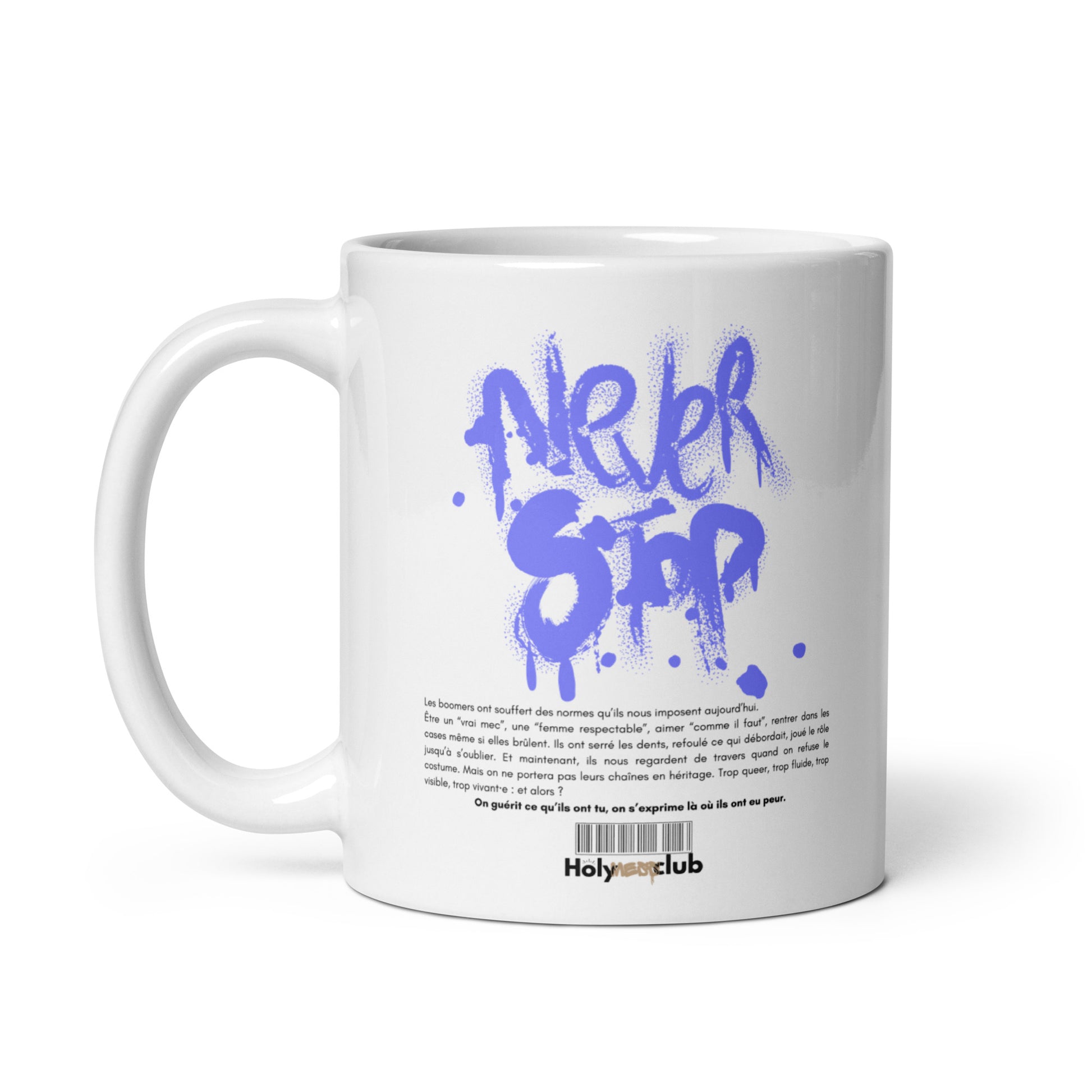 Mug Blanc Brillant - Pour tou·tes celles et ceux qui boivent chaud et pensent clair.