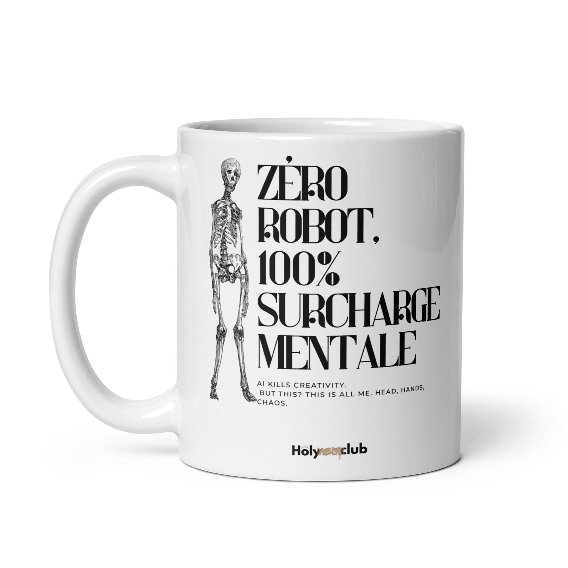 Mug Blanc Brillant - Pour tou·tes celles et ceux qui boivent chaud et pensent clair.