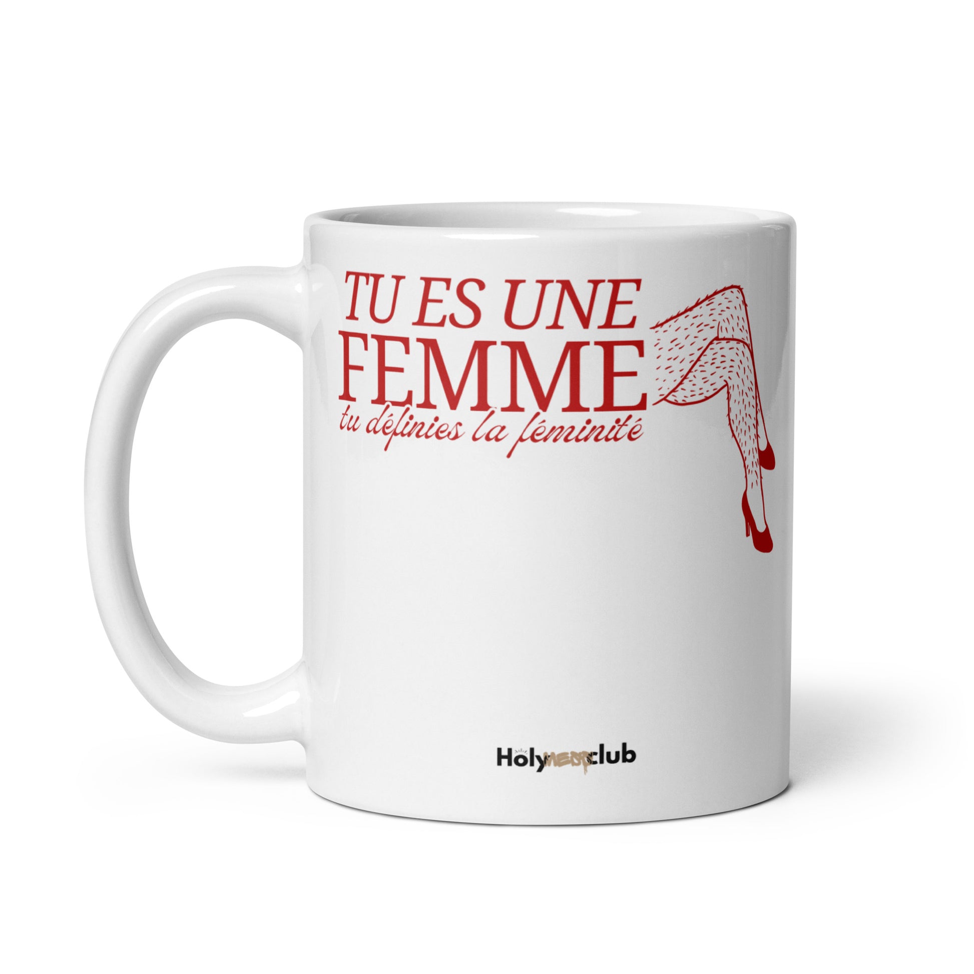Mug Blanc Brillant - Pour tou·tes celles et ceux qui boivent chaud et pensent clair.