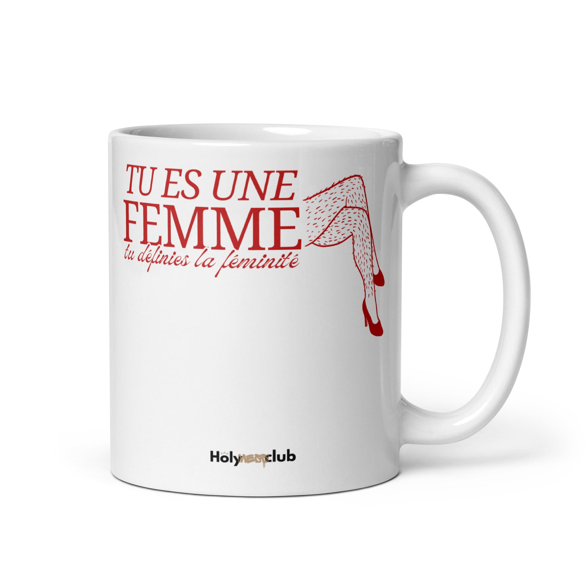 Mug Blanc Brillant - Pour tou·tes celles et ceux qui boivent chaud et pensent clair.