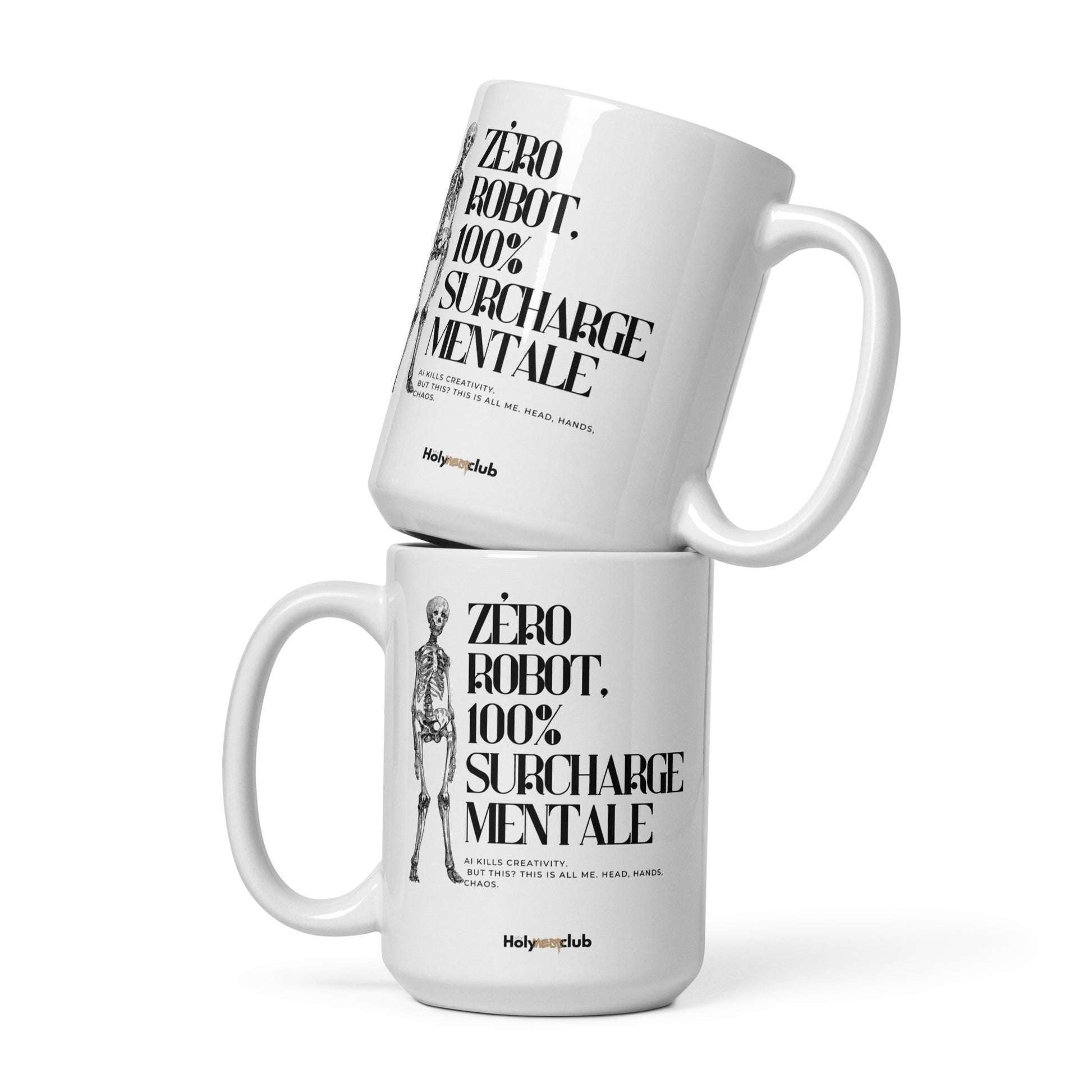 Mug Blanc Brillant - Pour tou·tes celles et ceux qui boivent chaud et pensent clair.